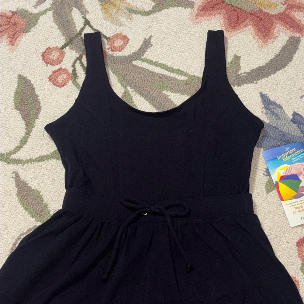 Newport News Vintage Sunstreak Black Romper Swimsuit, Swim shorts, 10 - Picture 2 of 11